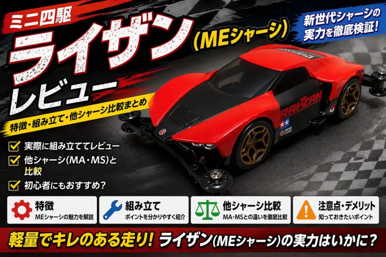 ミニ四駆 ライザン（MEシャーシ）レビュー｜特徴・組み立て・他
